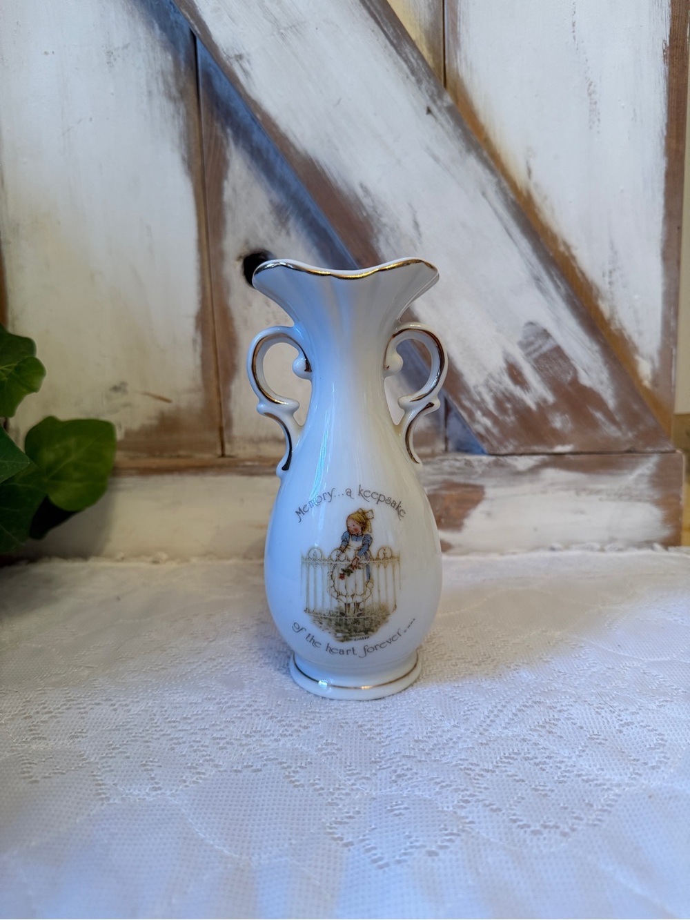 Vintage Holly Hobbie bud vase